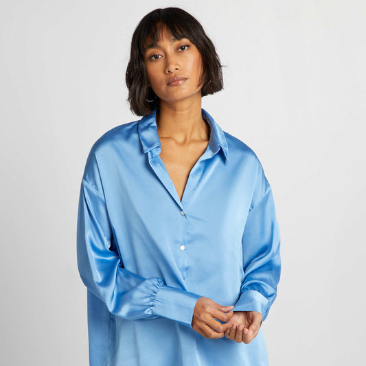 Satin-effect blouse BLUE