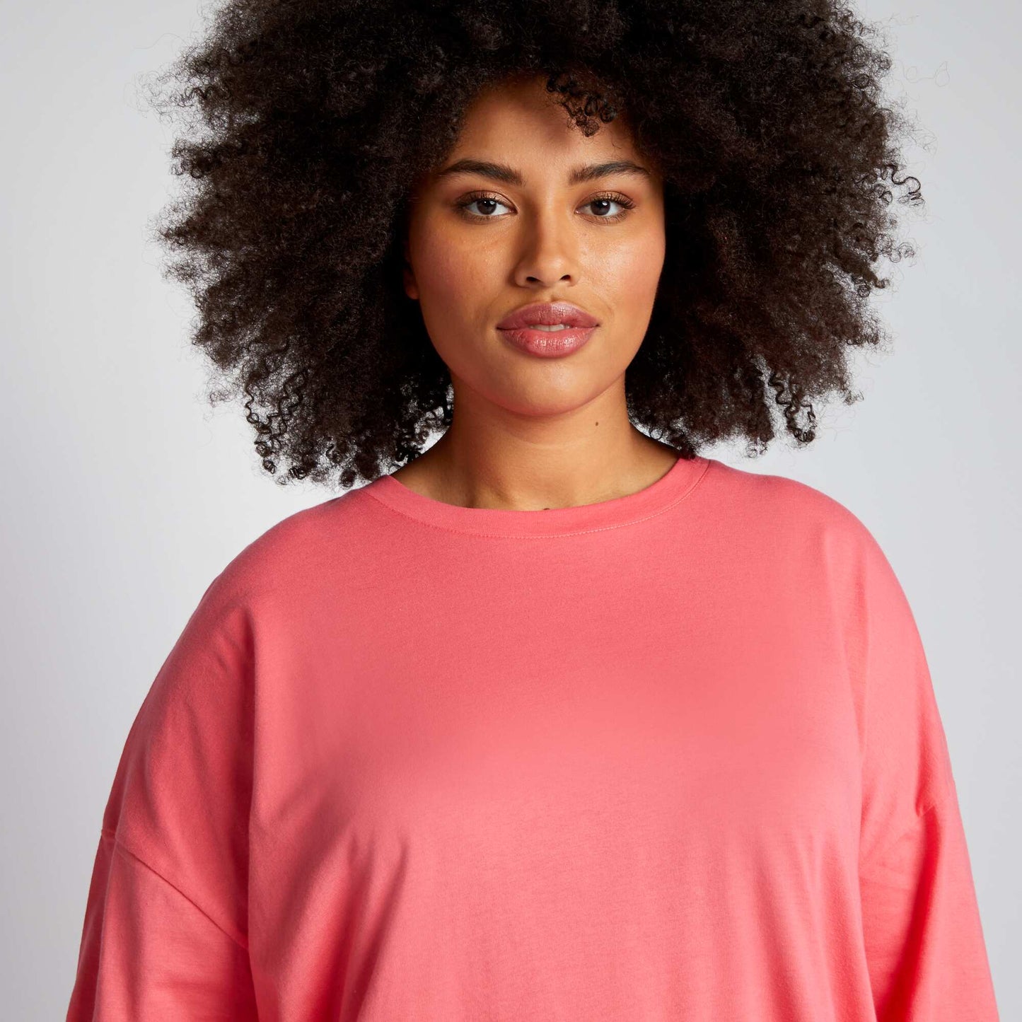 Longline plain jersey T-shirt PINK