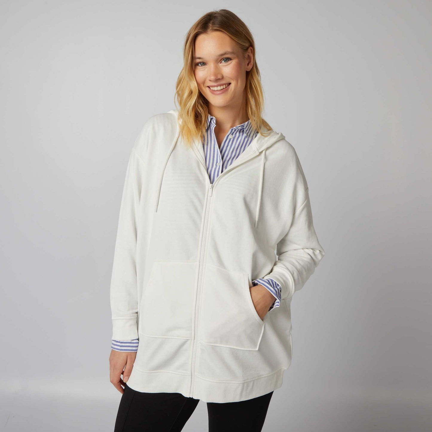 Zip-up hoodie WHITE