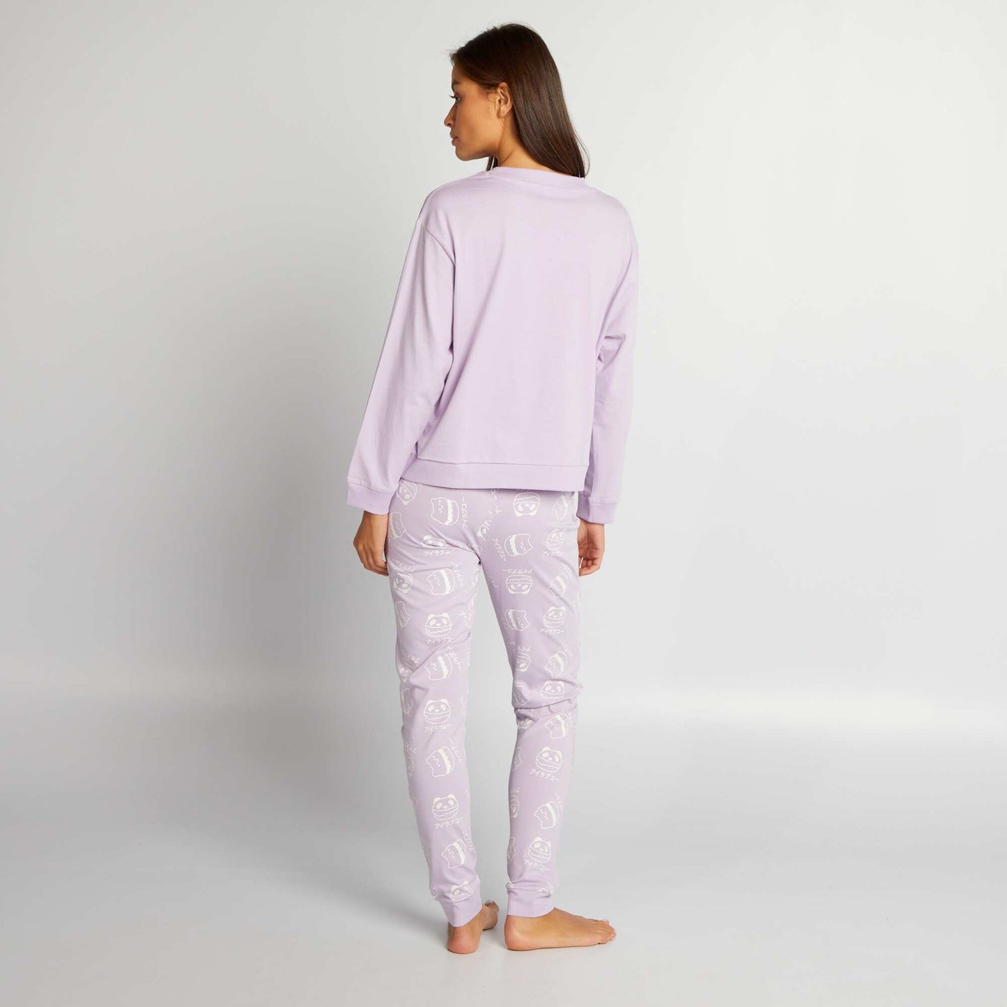Long jersey pyjama set - 2-piece set PURPLE
