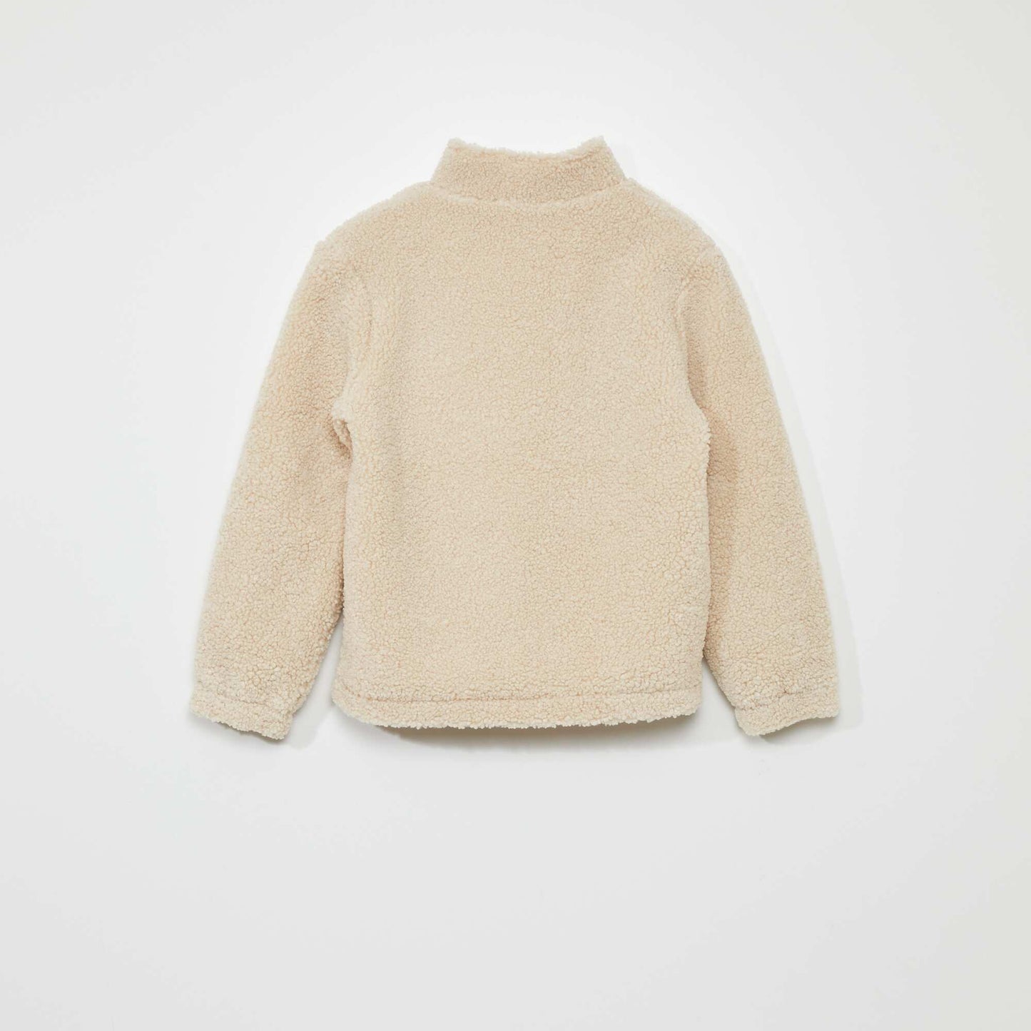 Zip-up sherpa sweatshirt BEIGE