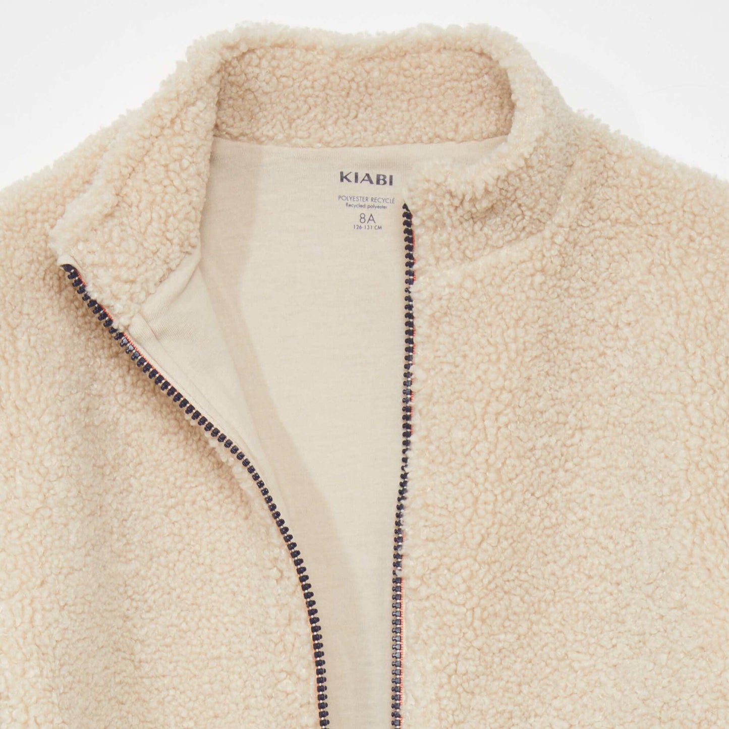 Zip-up sherpa sweatshirt BEIGE