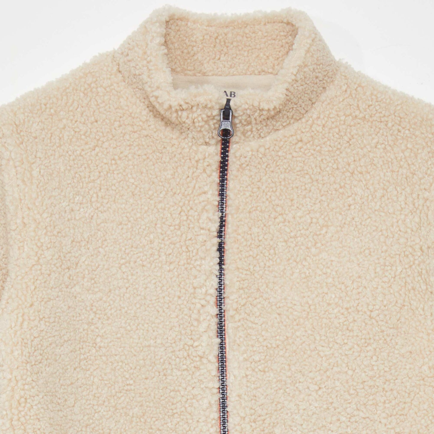 Zip-up sherpa sweatshirt BEIGE