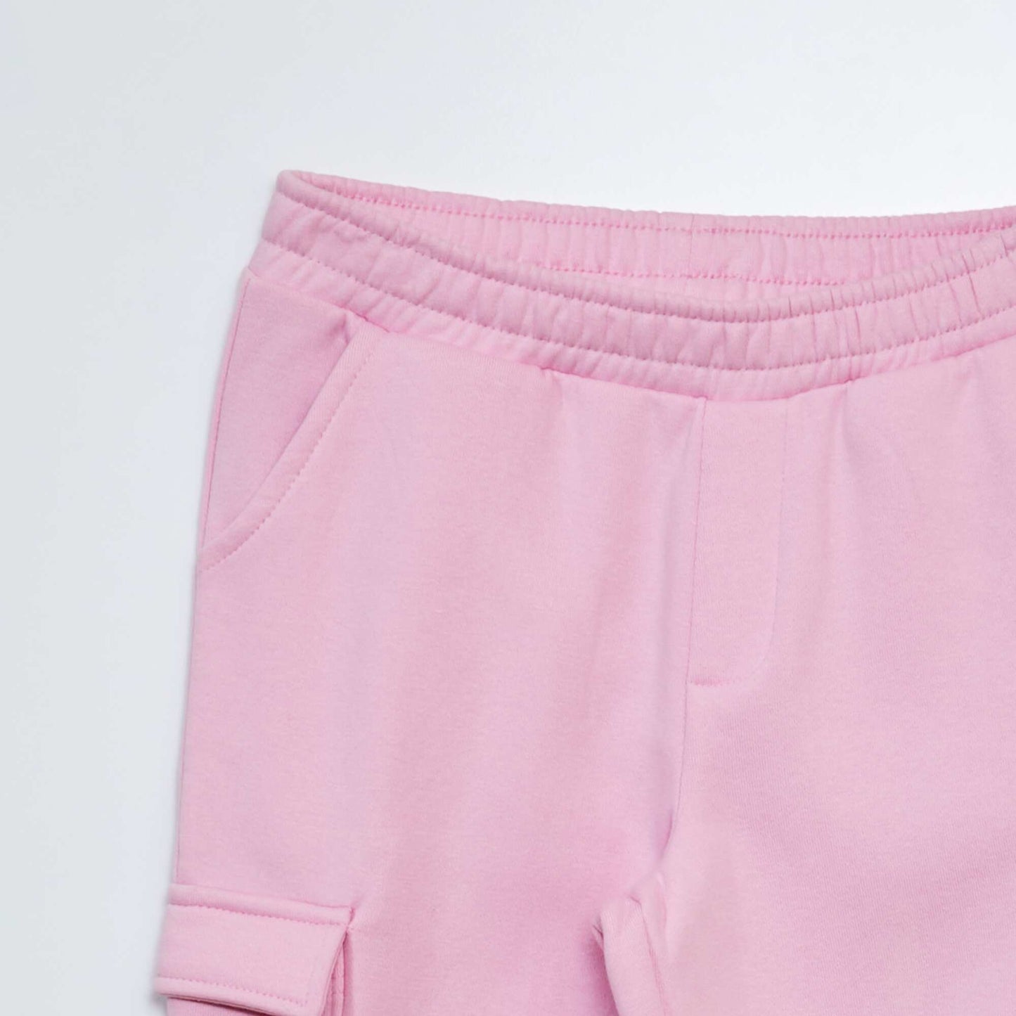 Sweatshirt fabric joggers with flap pockets PINK