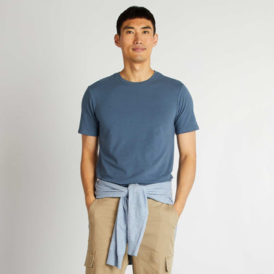 Plain T-shirt - Slim fit BLUE