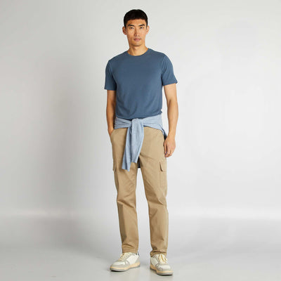 Plain T-shirt - Slim fit BLUE