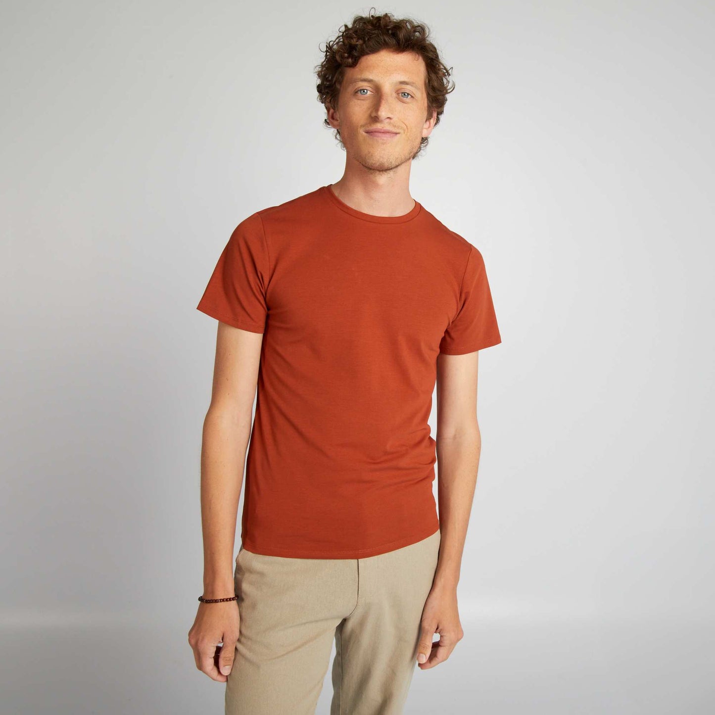 Plain T-shirt - Muscle shirt BROWN