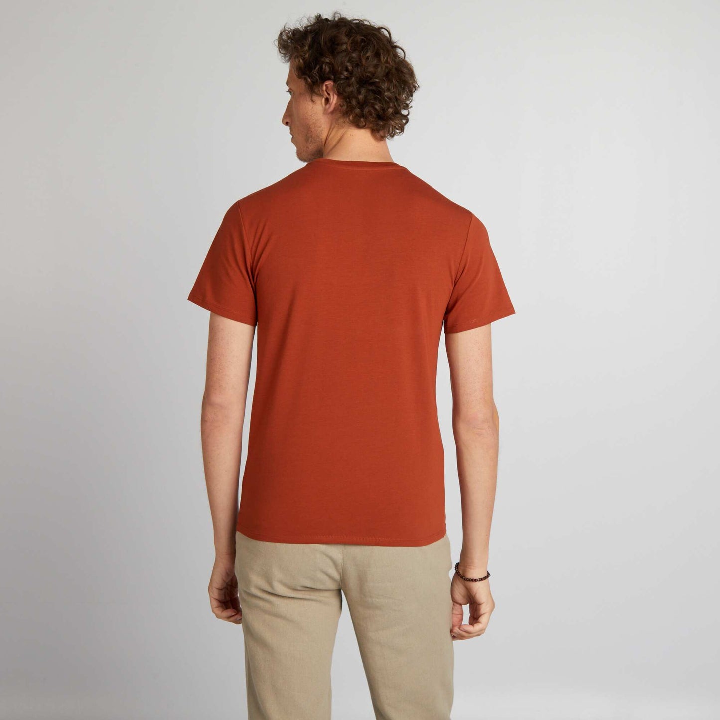 Plain T-shirt - Muscle shirt BROWN