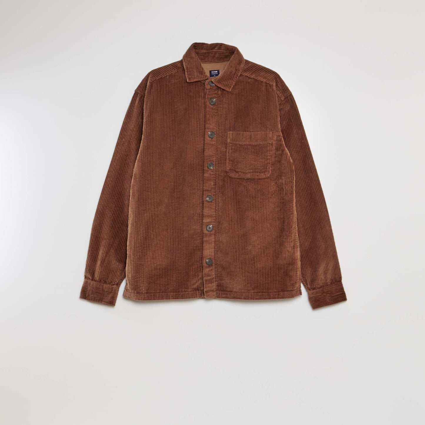 Straight velvet overshirt BROWN