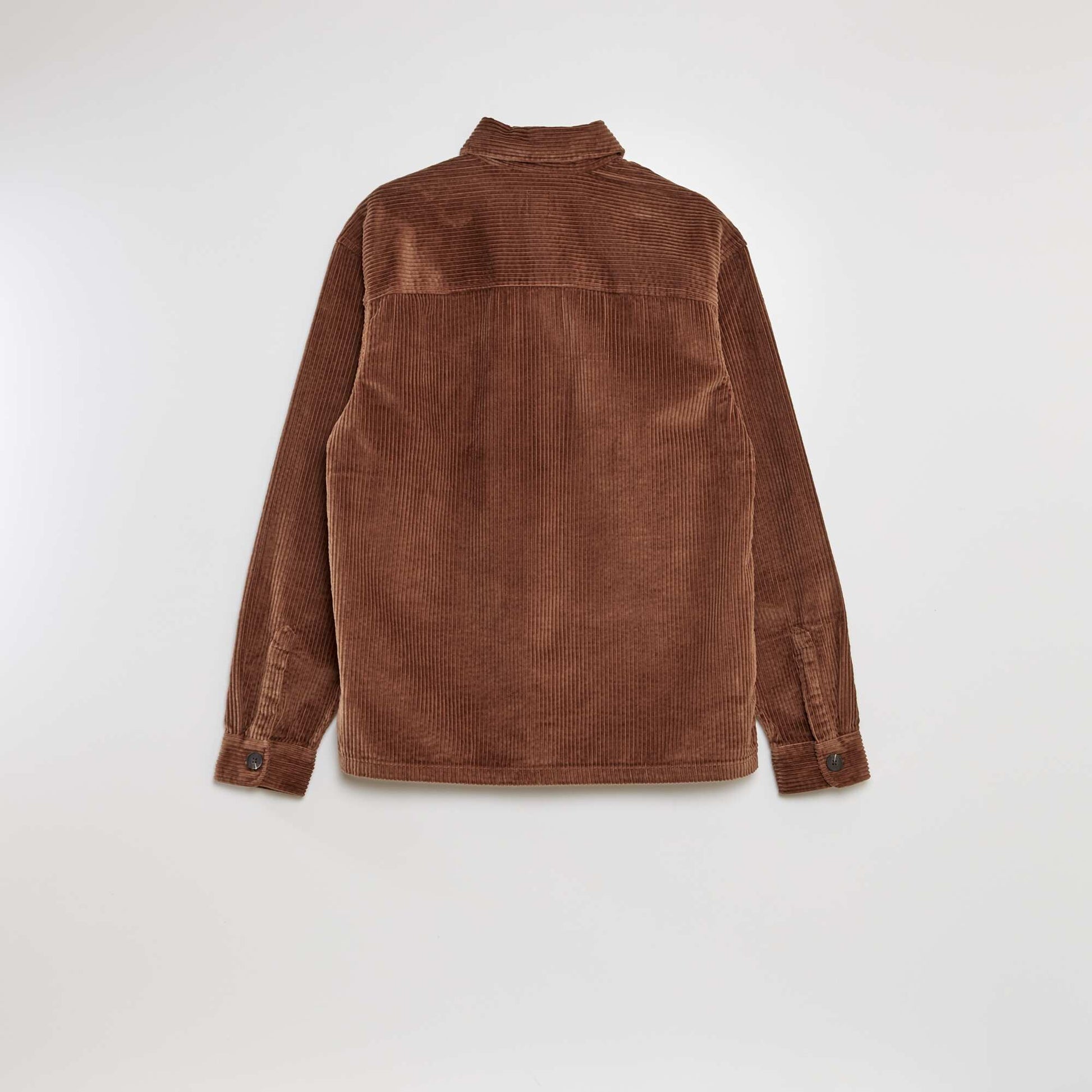 Straight velvet overshirt BROWN