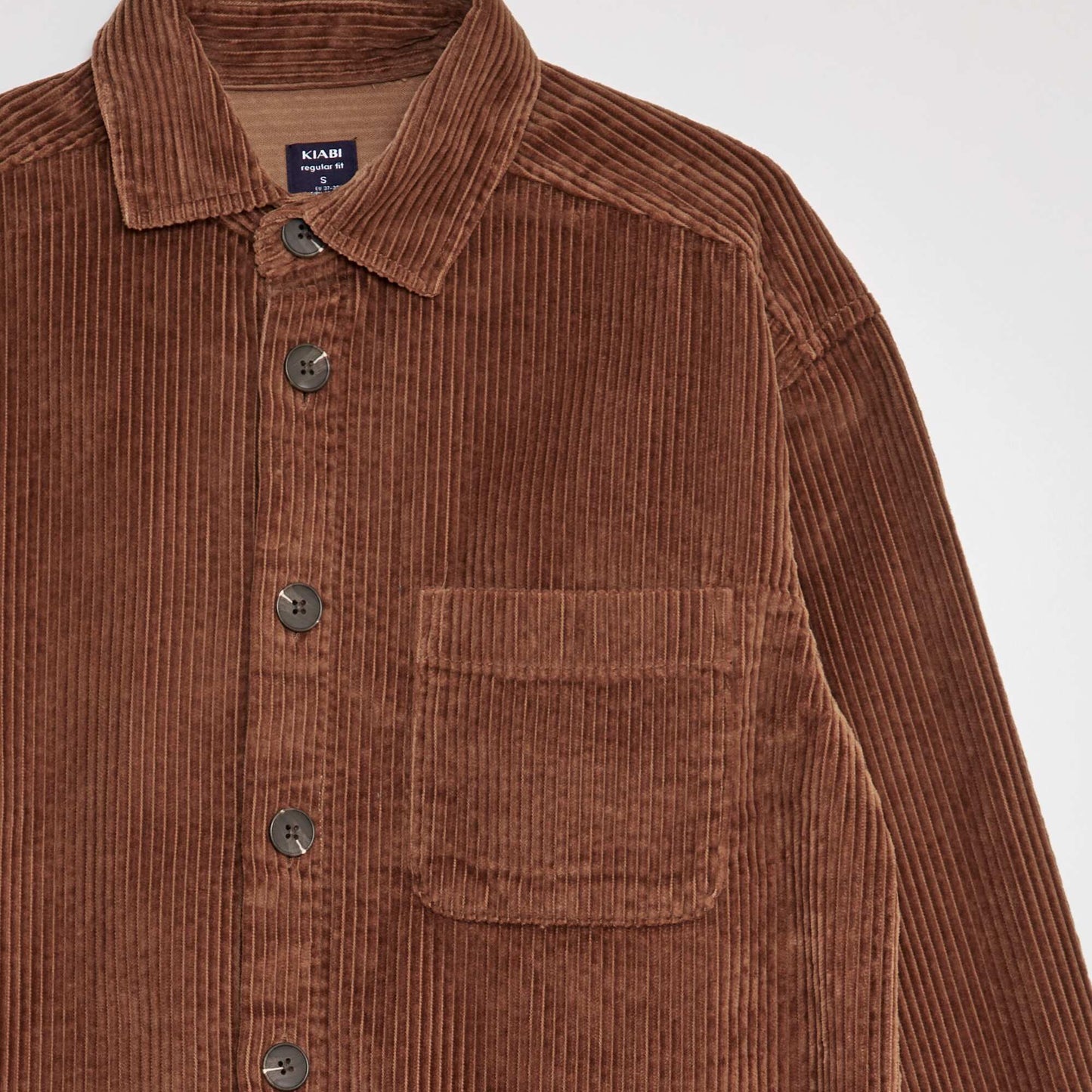 Straight velvet overshirt BROWN