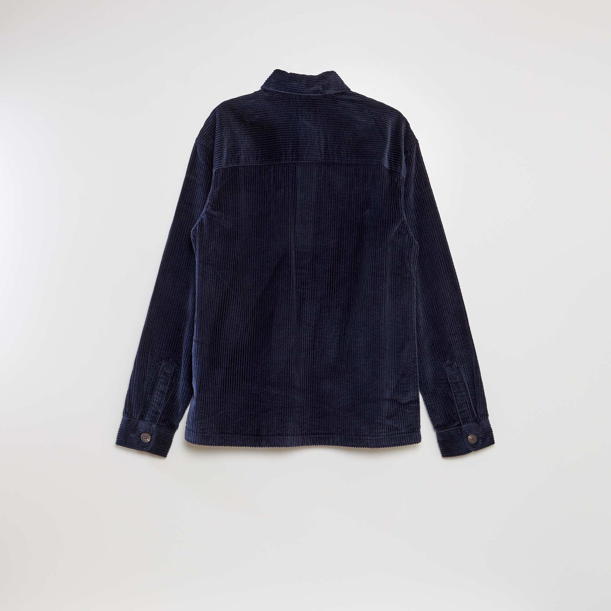Straight velvet overshirt BLUE
