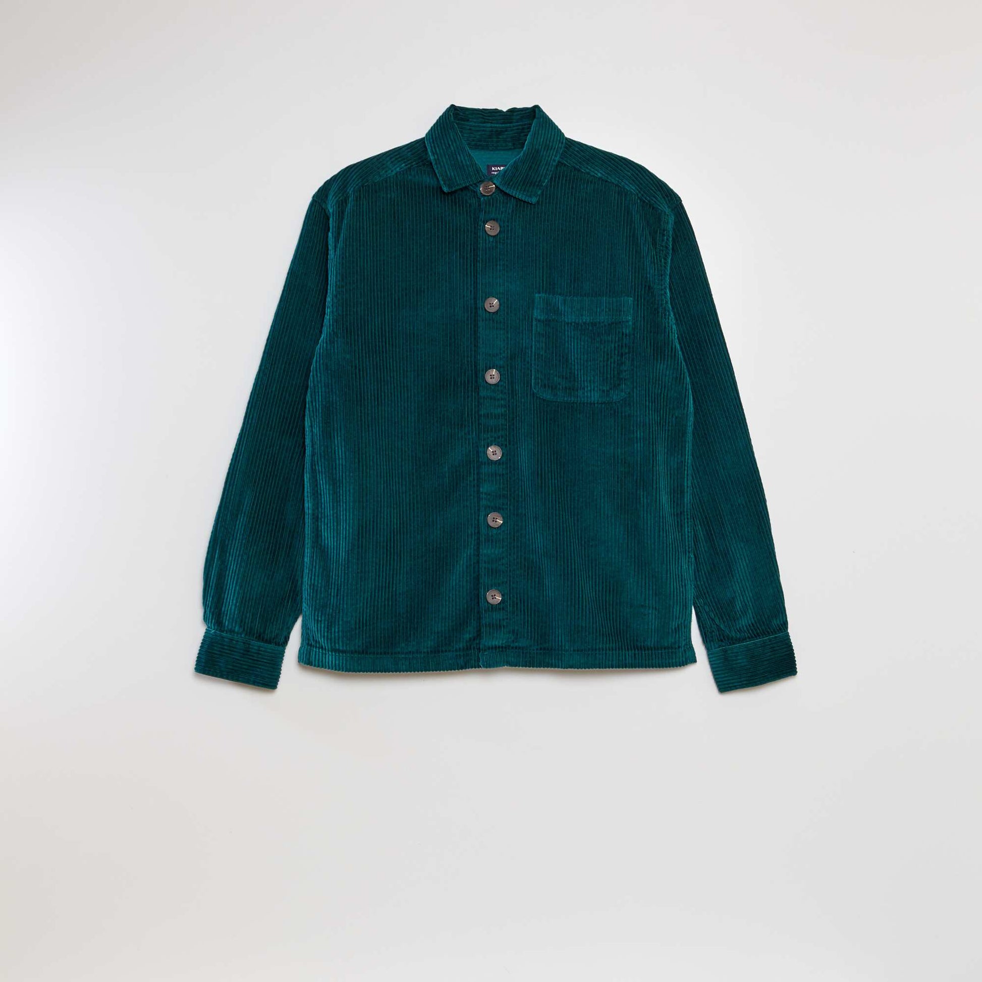 Straight velvet overshirt GREEN