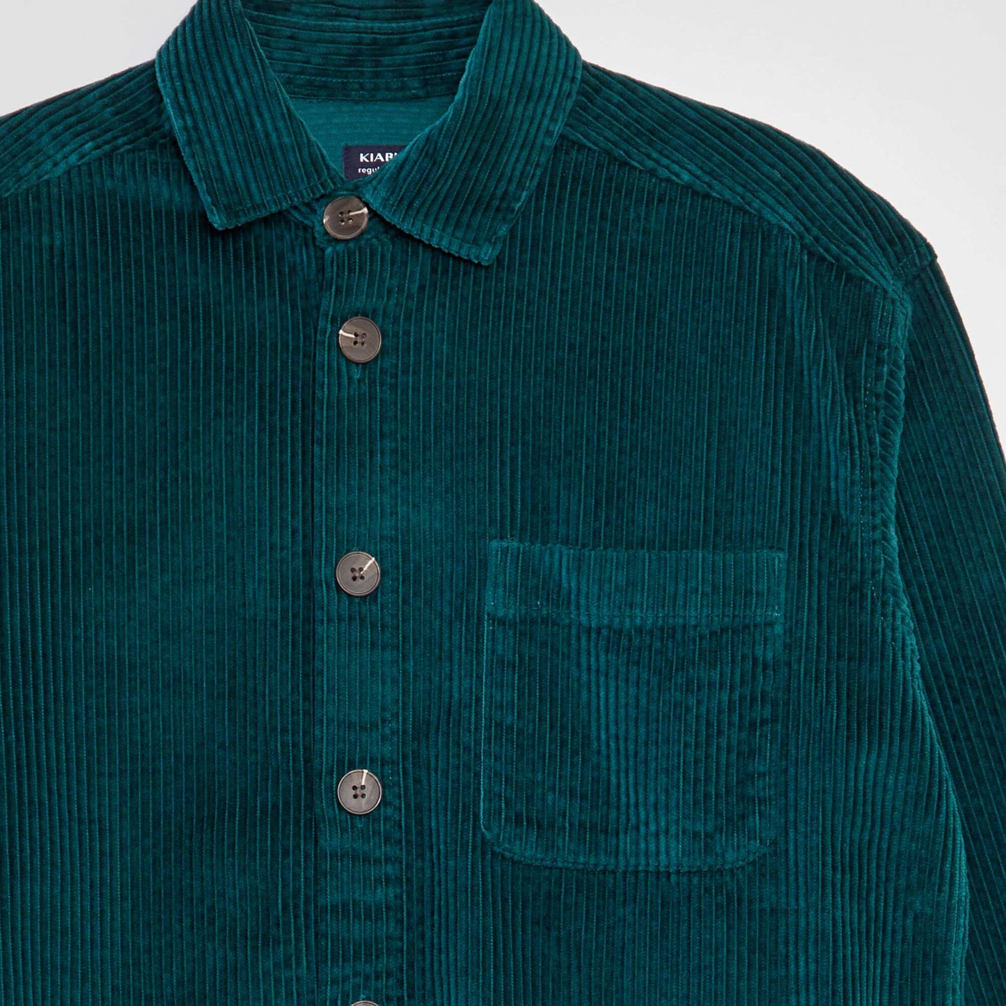 Straight velvet overshirt GREEN