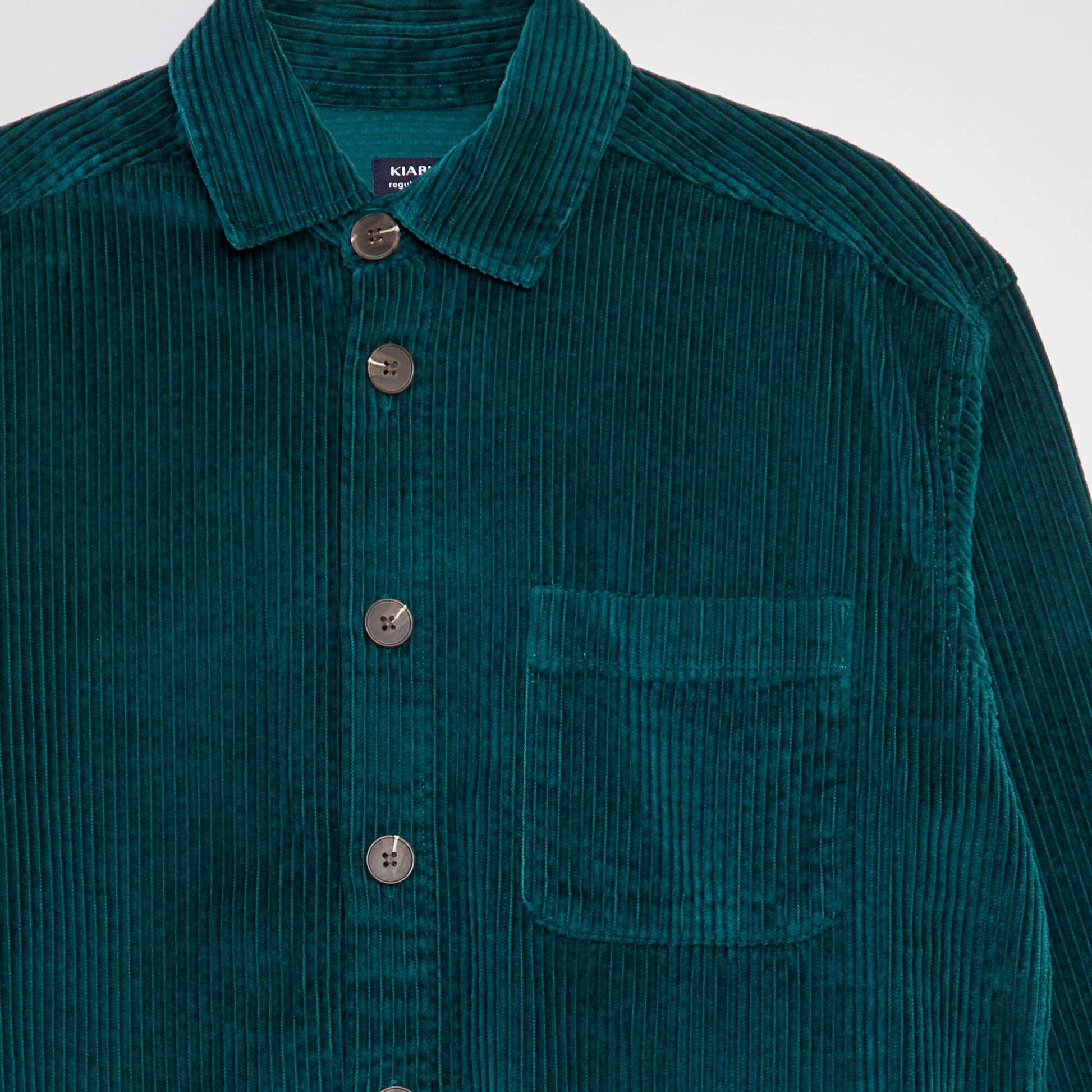 Straight velvet overshirt GREEN
