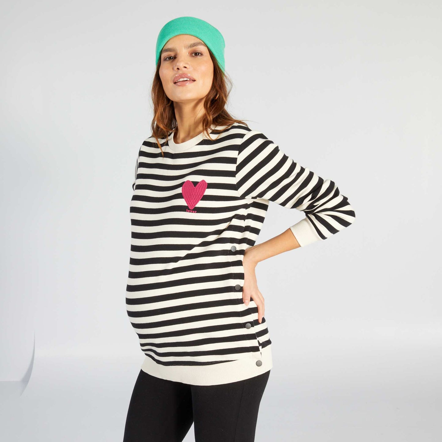 Maternity and nursing sweater BLACK