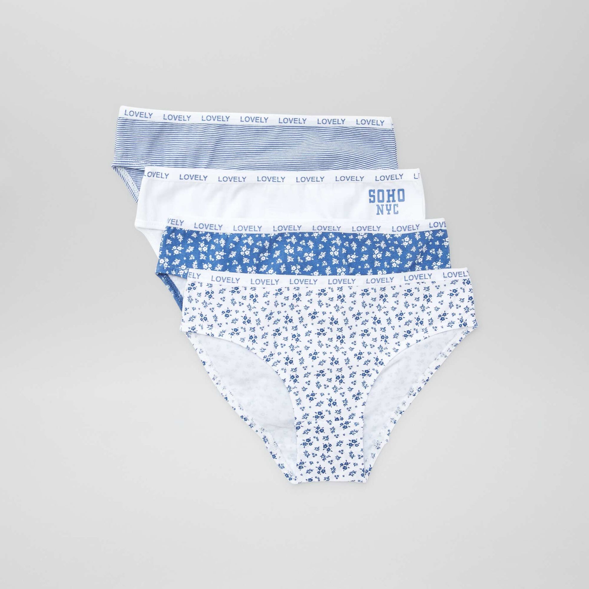 4-Pack Printed Panties WHITE