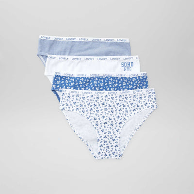 4-Pack Printed Panties WHITE