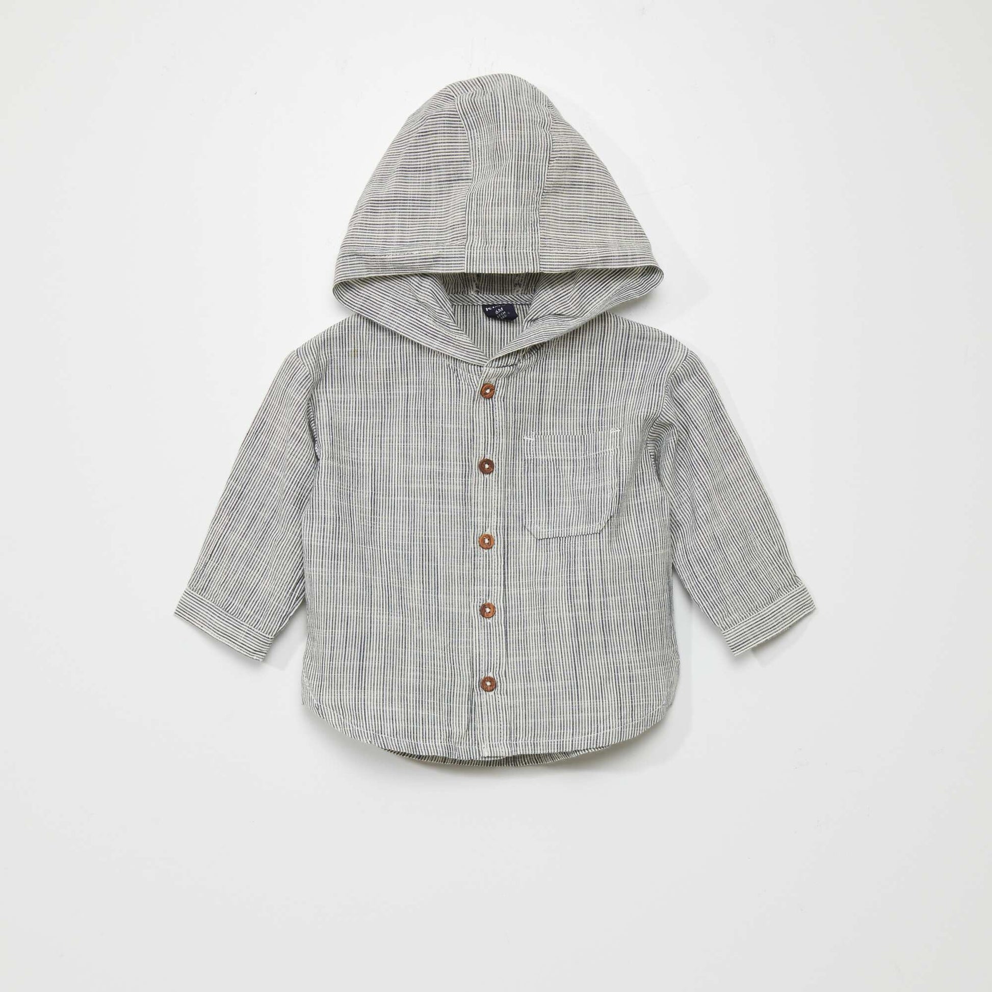 Striped shirt with hood BLUE