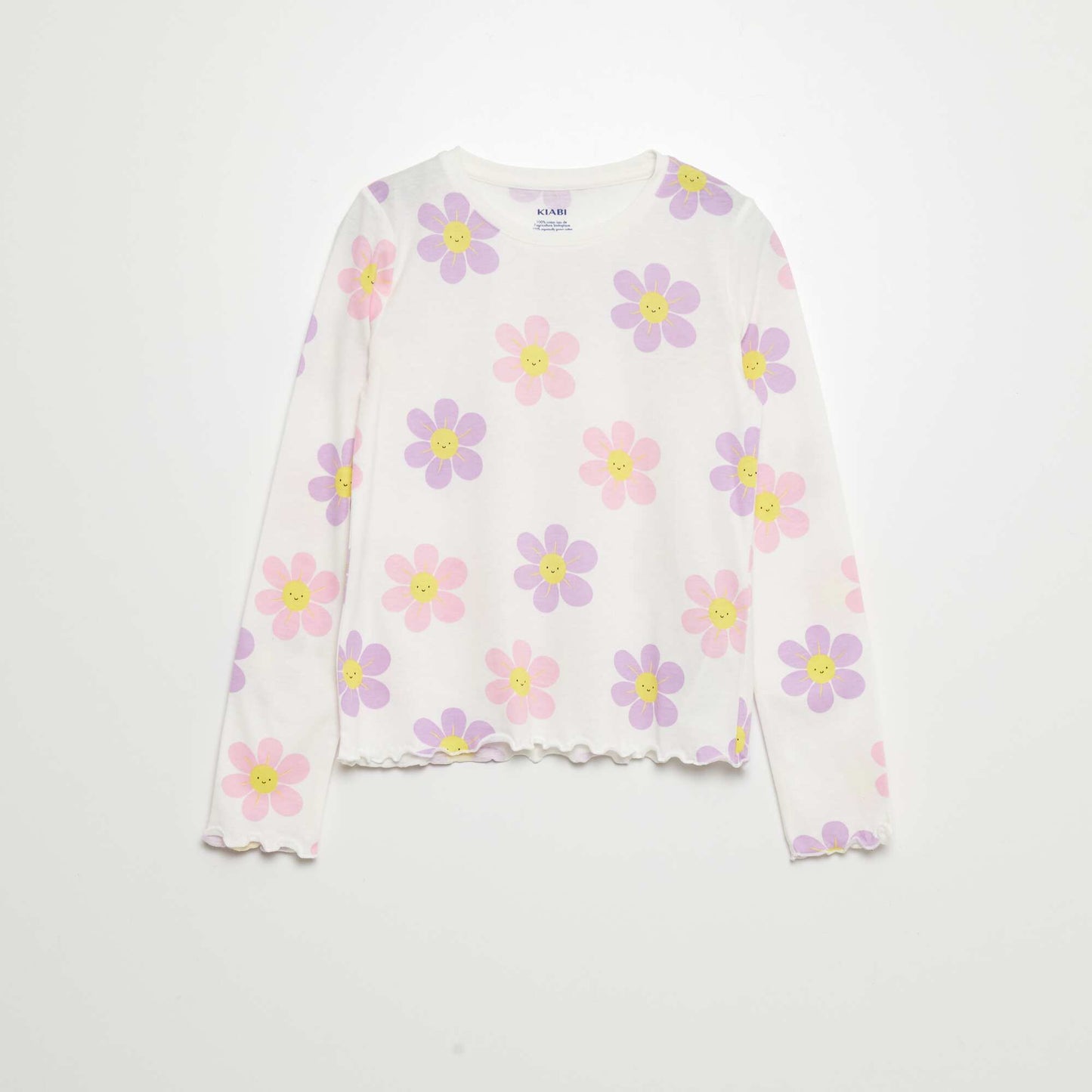 Floral jersey T-shirt BEIGE