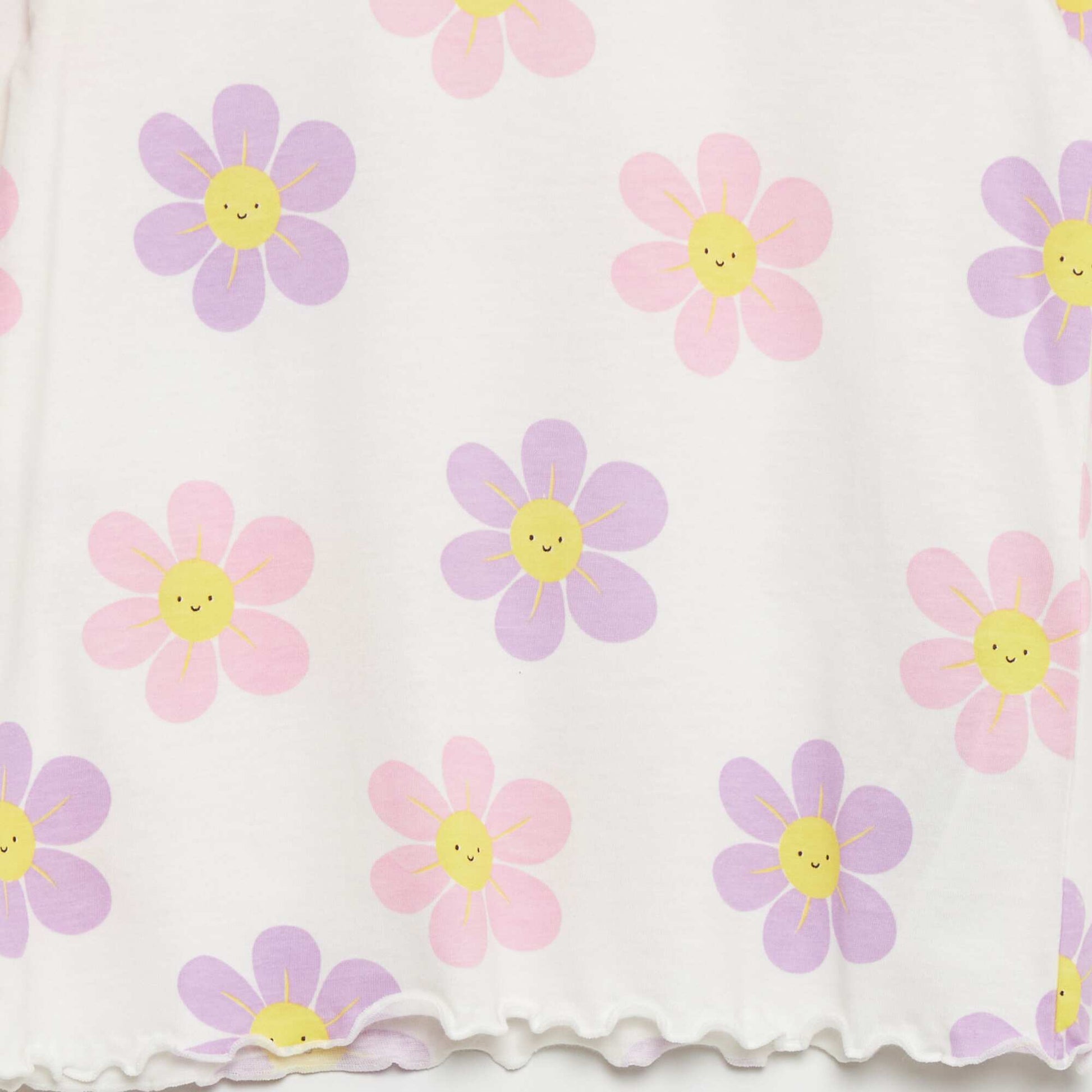 Floral jersey T-shirt BEIGE