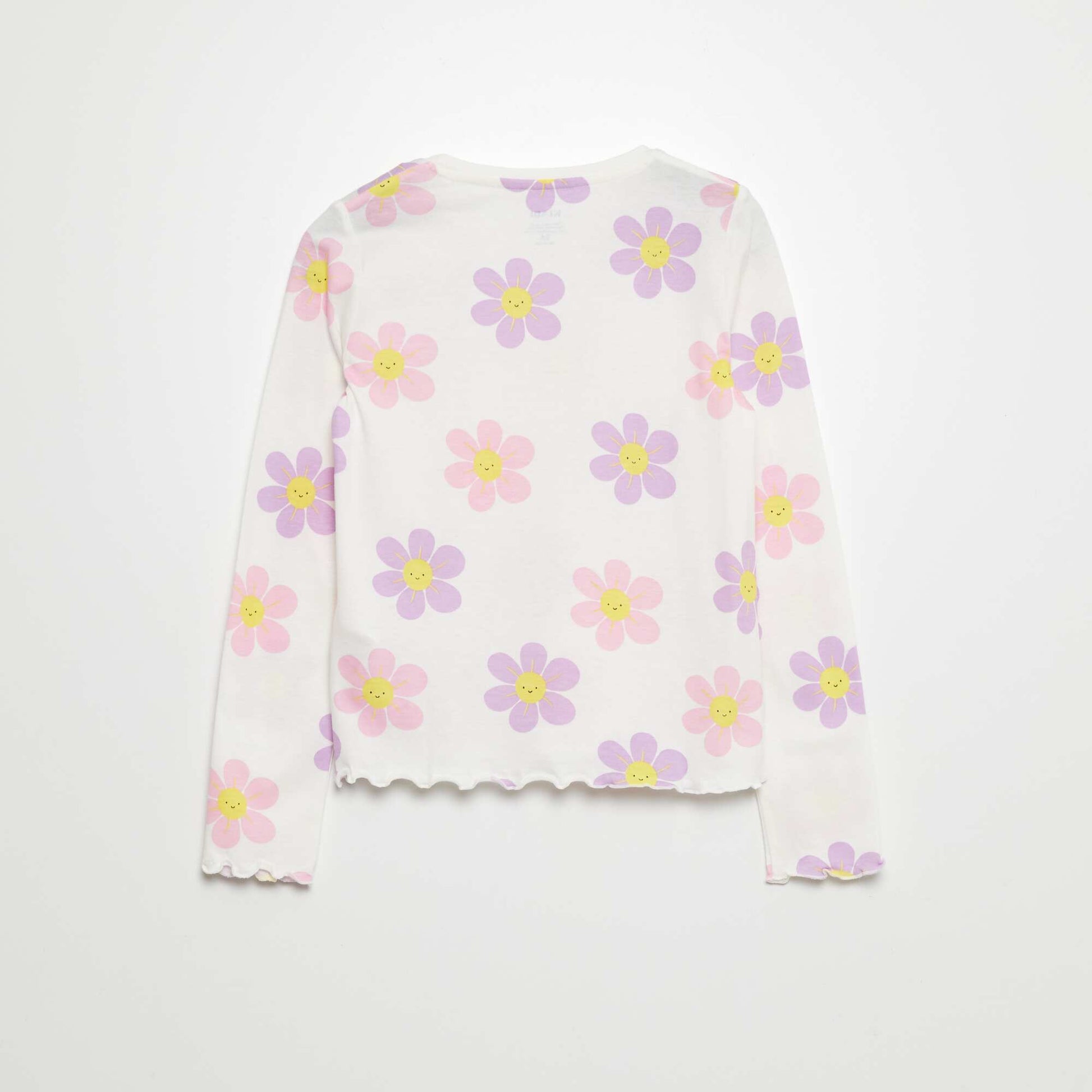 Floral jersey T-shirt BEIGE