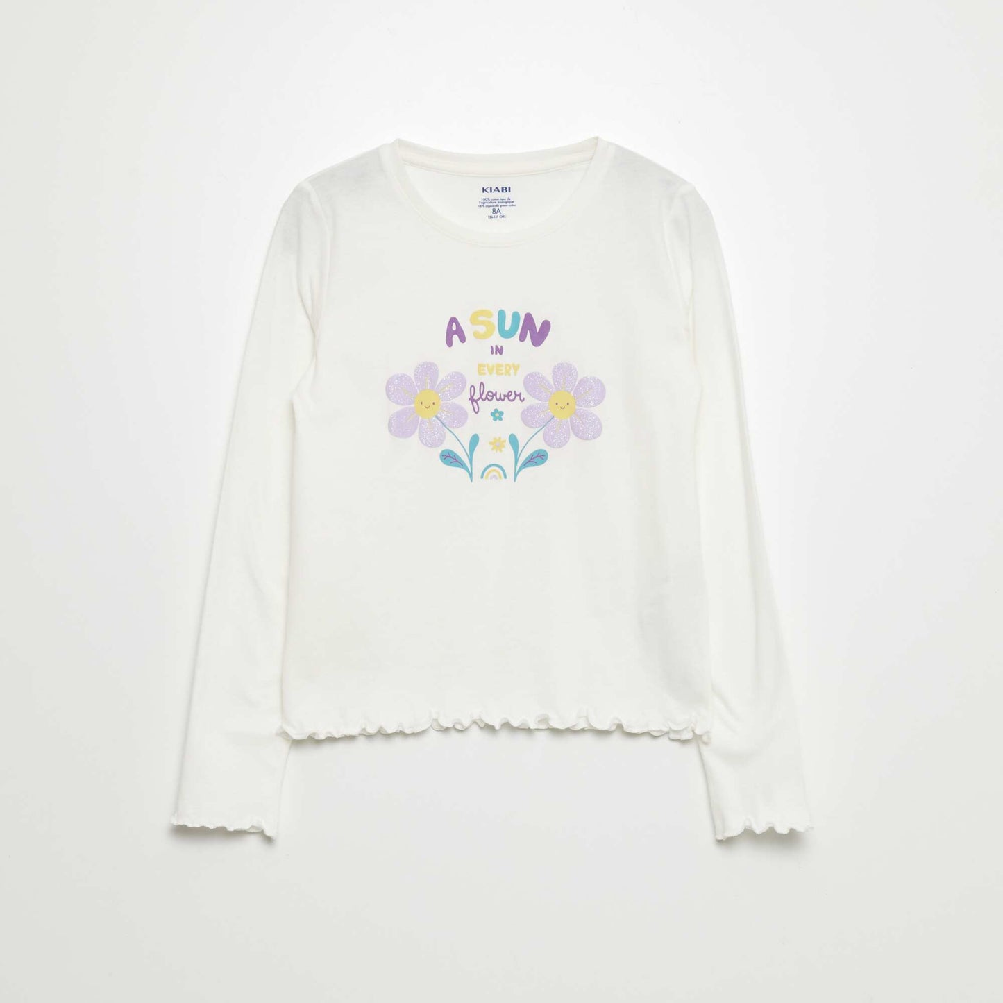 Floral jersey T-shirt WHITE