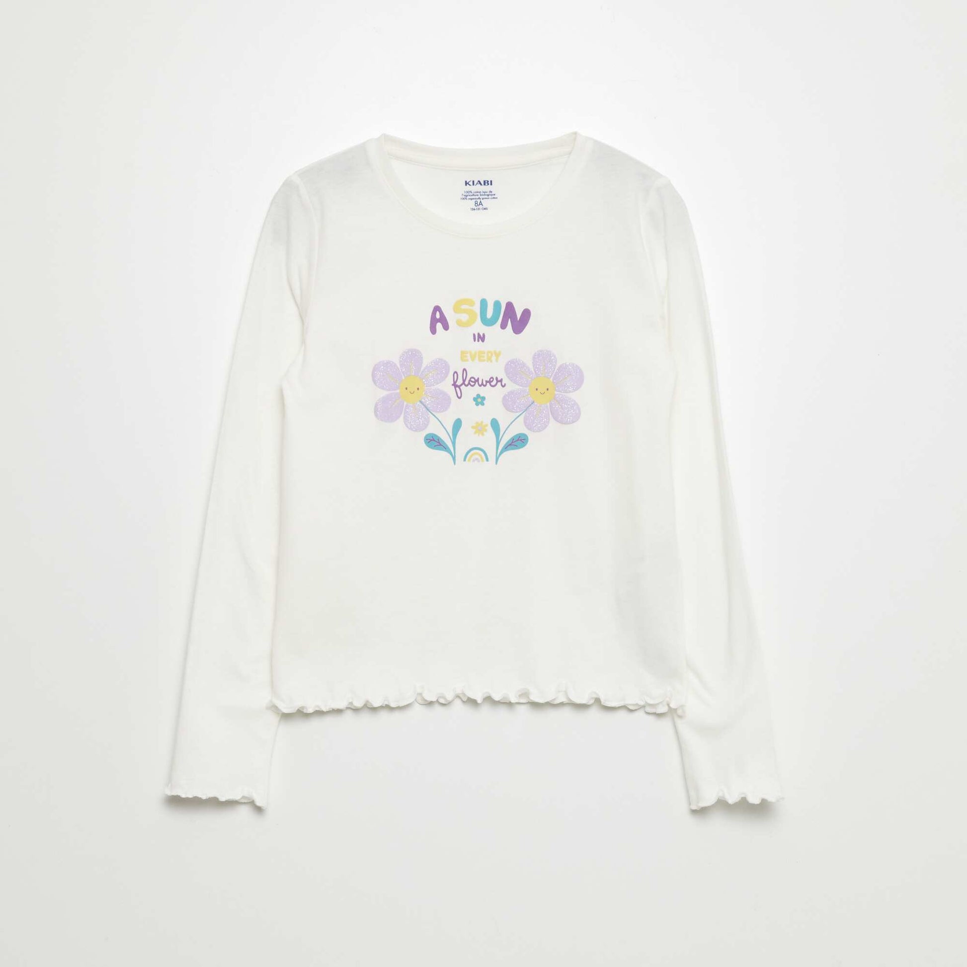 Floral jersey T-shirt WHITE