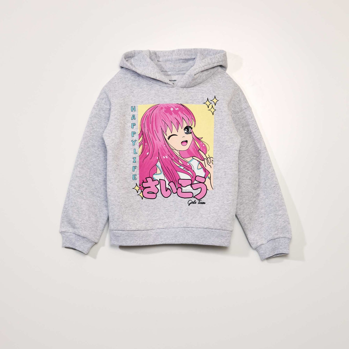 Manga print hoodie VL_GREY