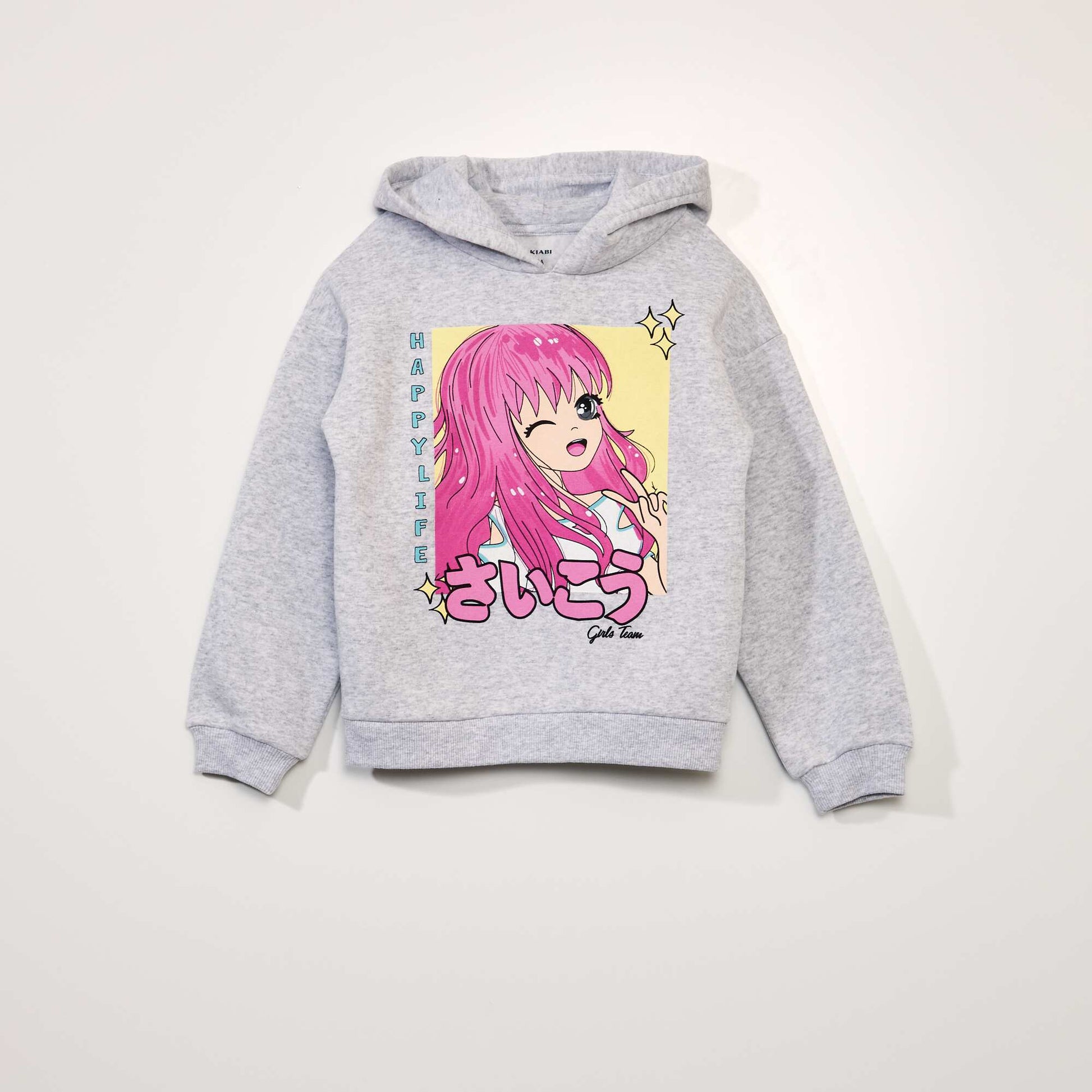 Manga print hoodie VL_GREY