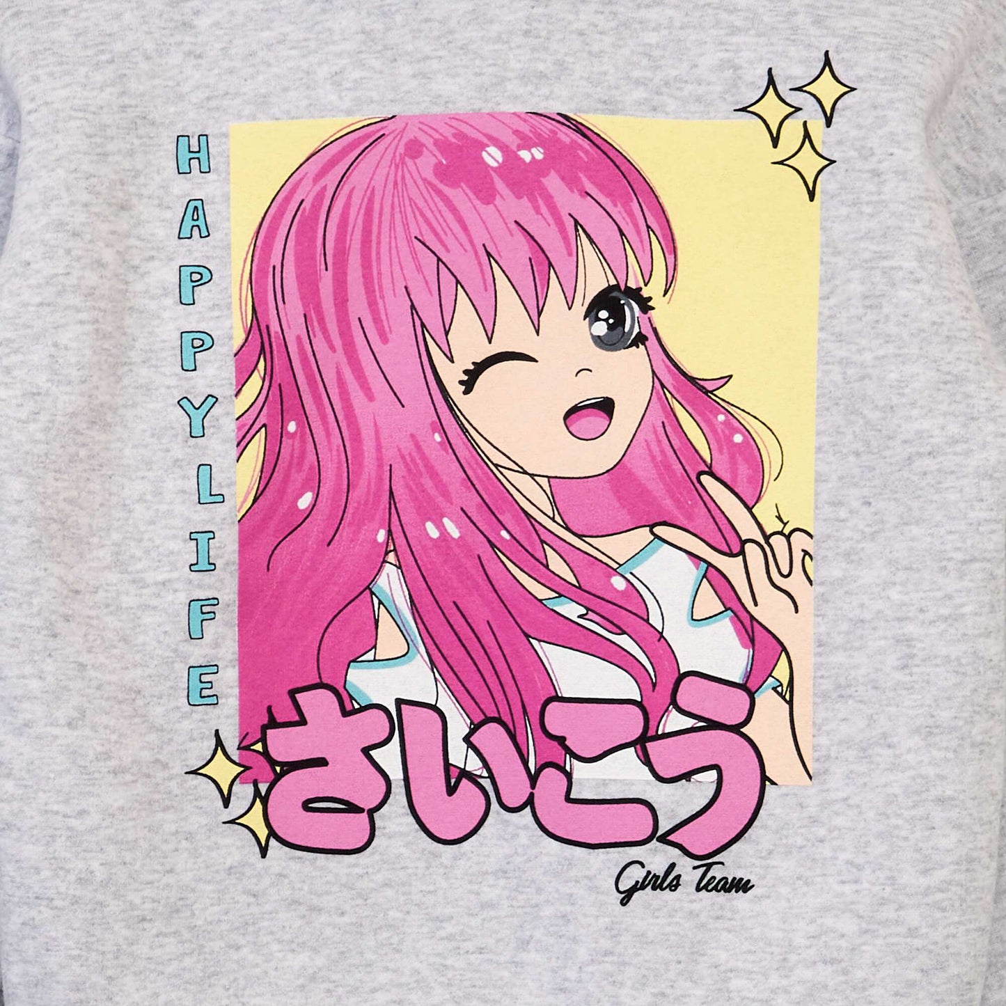 Manga print hoodie VL_GREY
