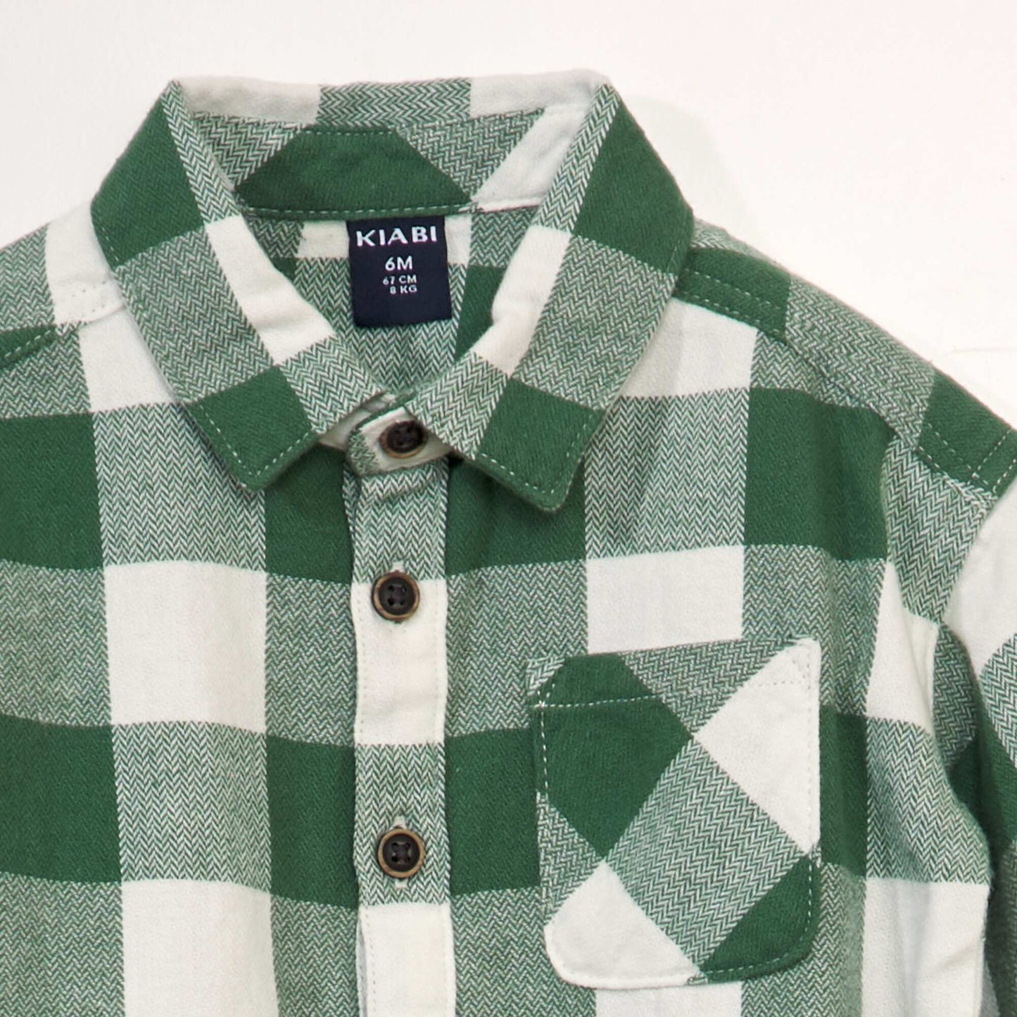 Checked flannel shirt GREEN