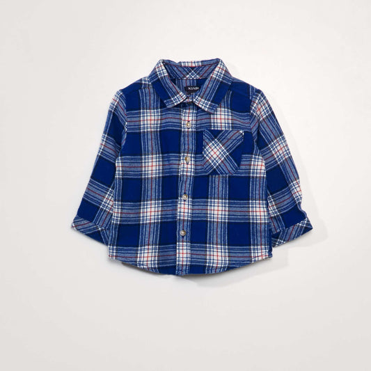 Checked flannel shirt BLUE