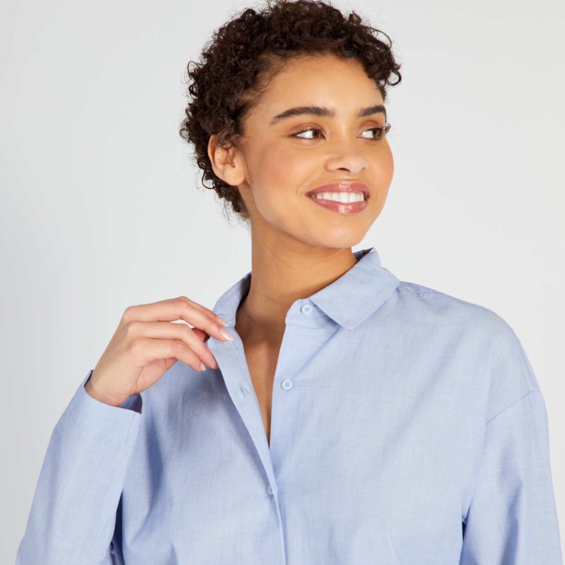Long pyjama shirt and trousers set - 2-piece set WHITE