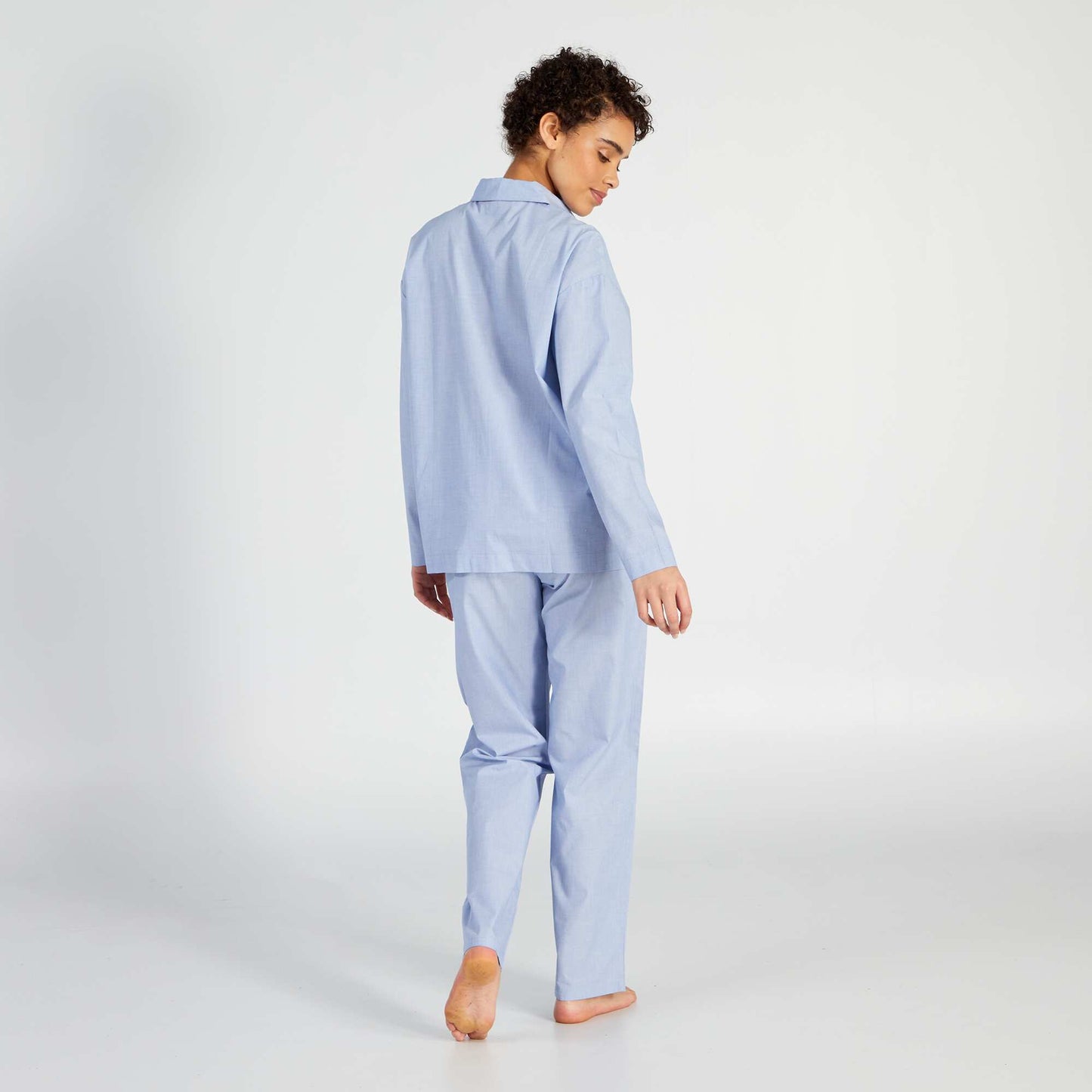 Long pyjama shirt and trousers set - 2-piece set WHITE