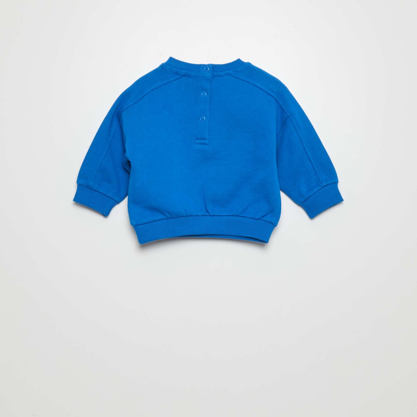 Bouclé knit printed sweatshirt BLUE