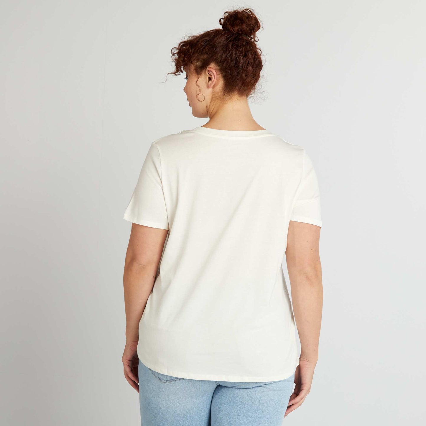 Printed cotton T-shirt WHITE