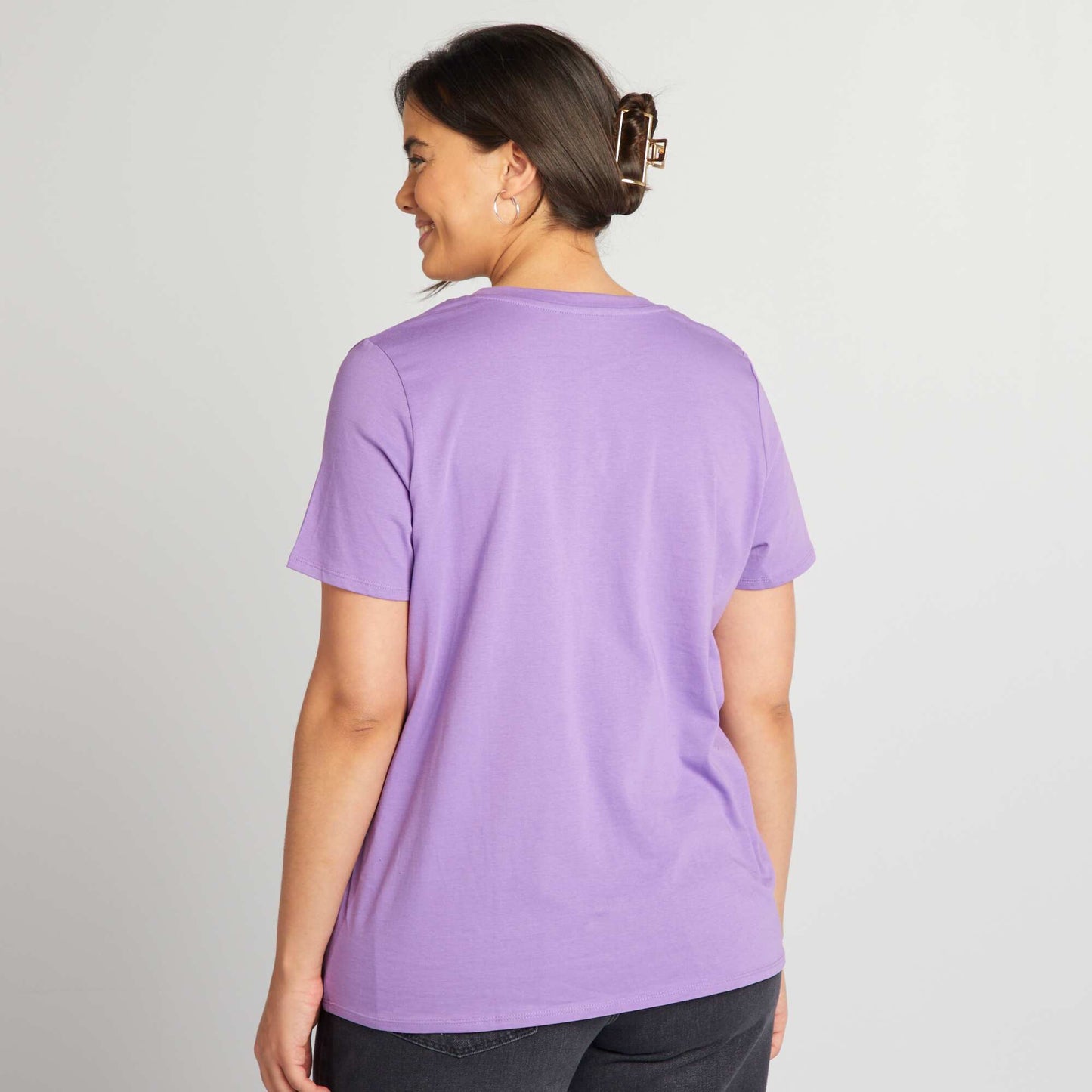 Printed cotton T-shirt PURPLE