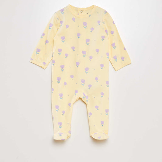 Cotton sleepsuit pyjamas YELLOW