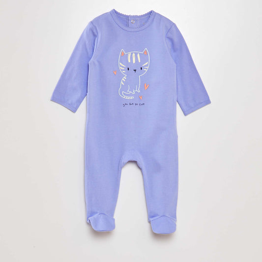 Cotton sleepsuit pyjamas PURPLE