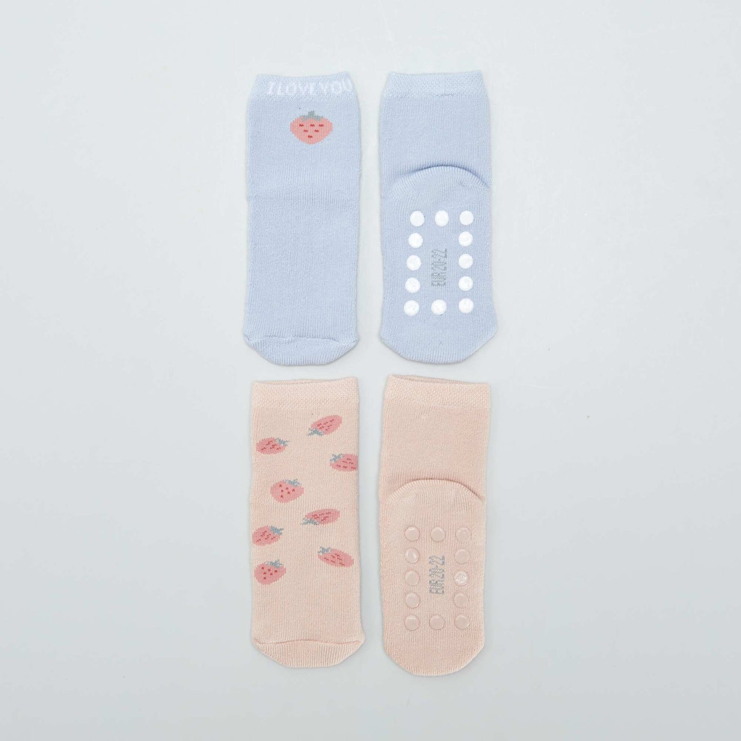 Pack of 2 pairs of slip-resistant socks PINK