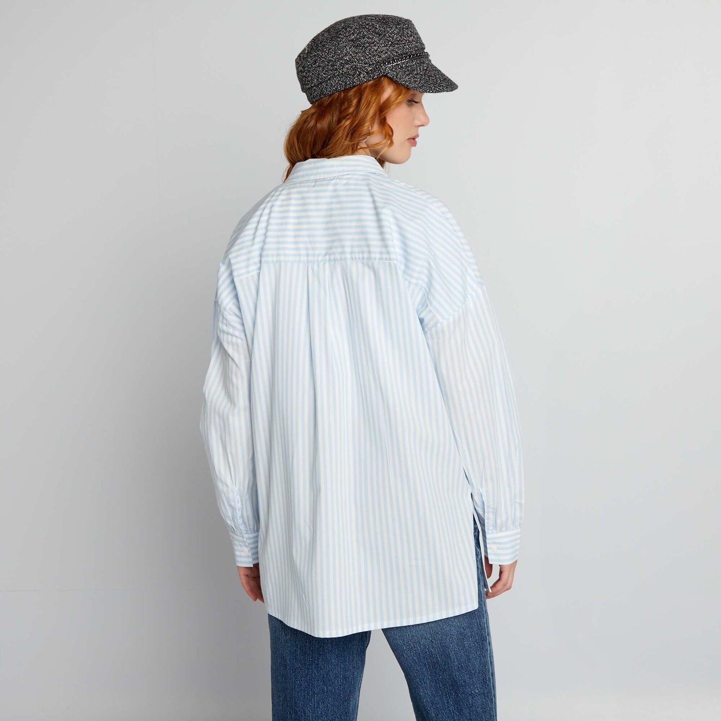 Oversized poplin shirt BLUE