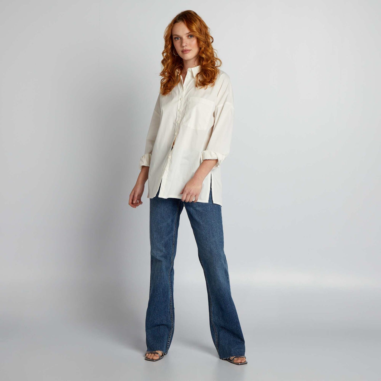 Oversized poplin shirt WHITE