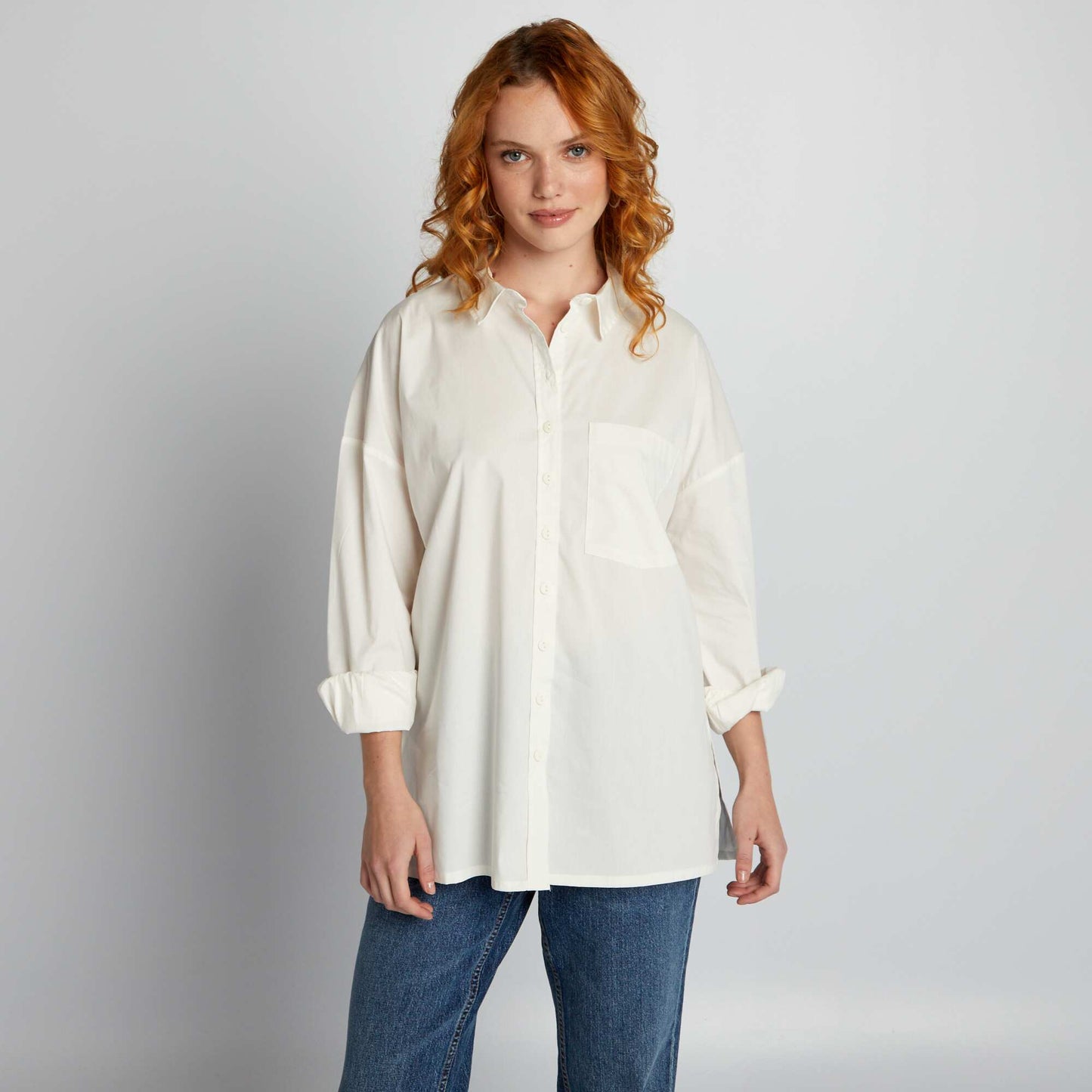 Oversized poplin shirt WHITE