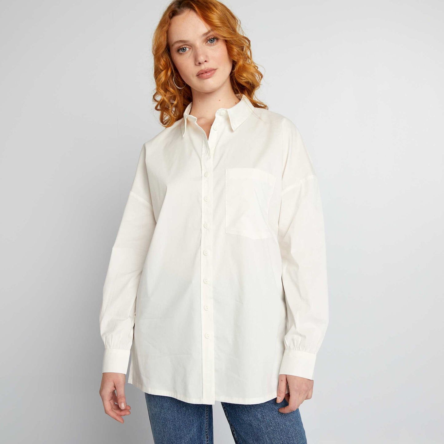 Oversized poplin shirt WHITE