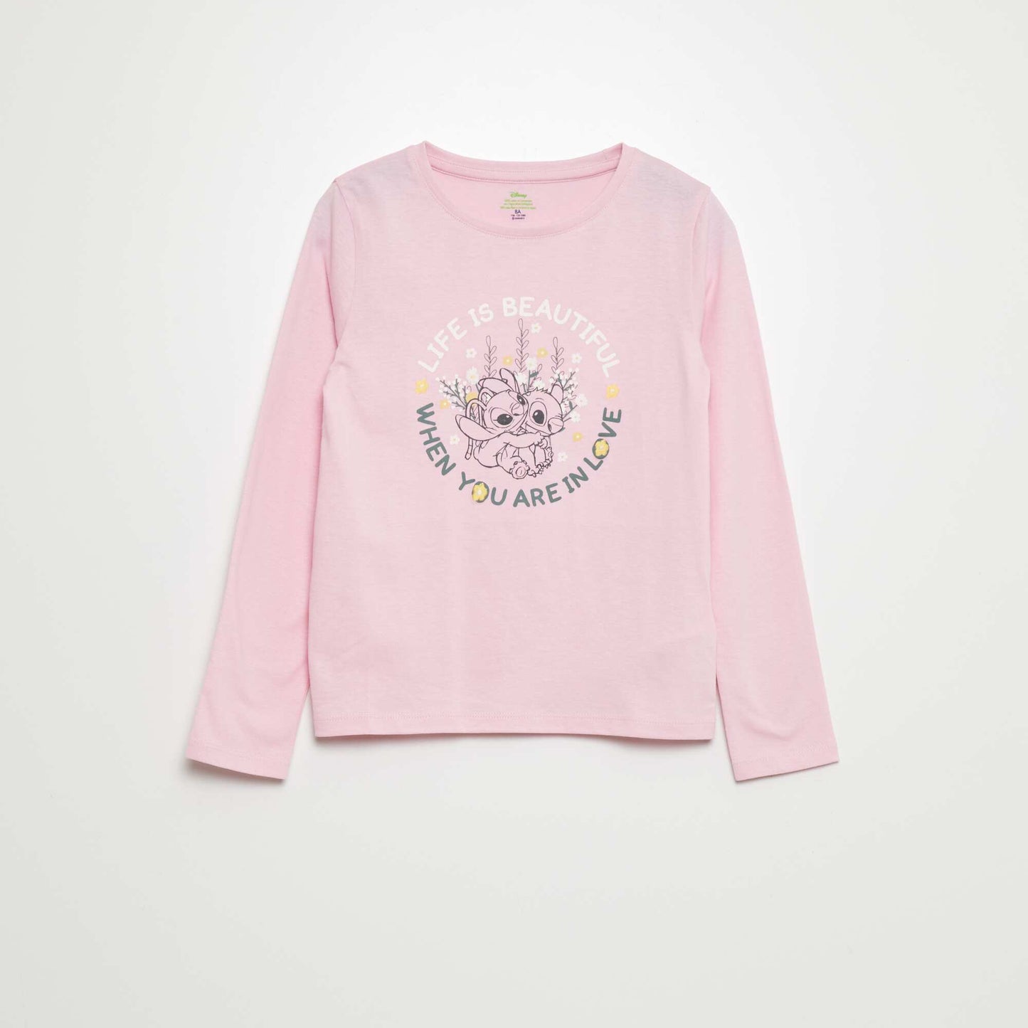 Disney Stitch long-sleeved T-shirt PINK
