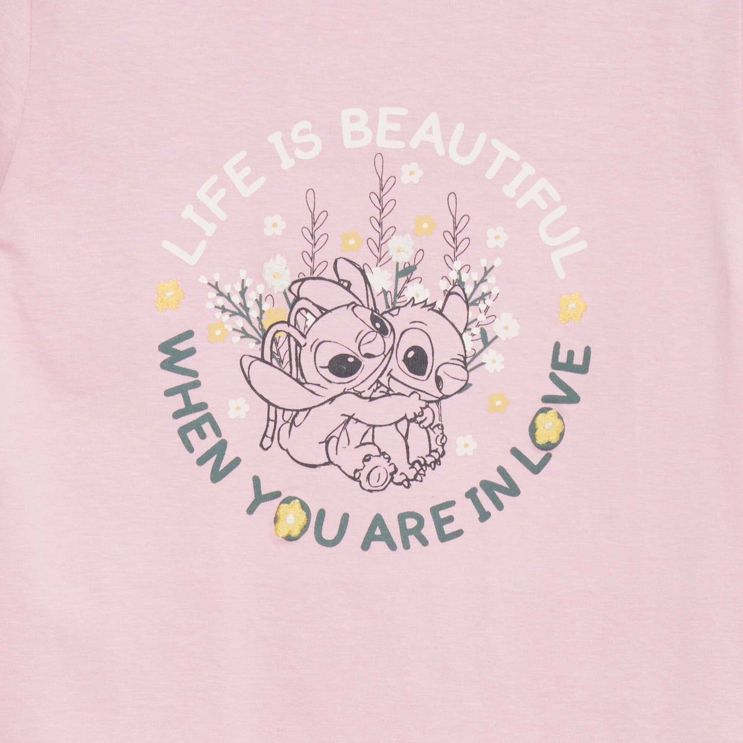 Disney Stitch long-sleeved T-shirt PINK