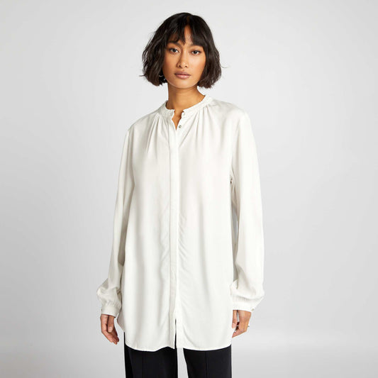 Blouse with mandarin collar WHITE