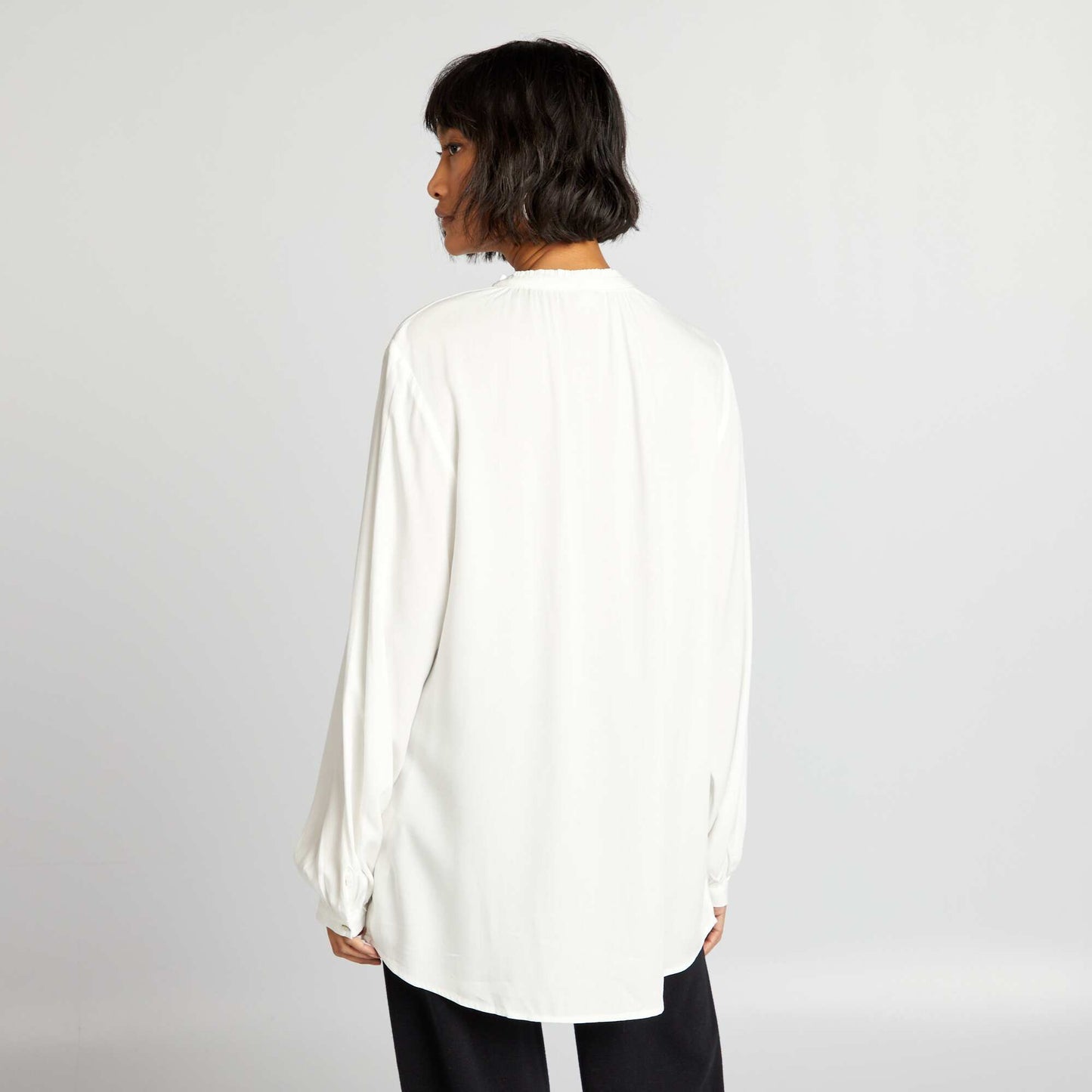 Blouse with mandarin collar WHITE