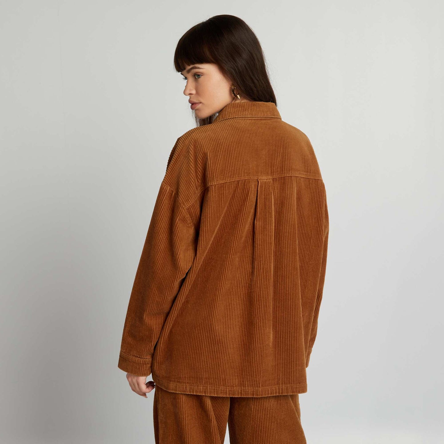 Velour overshirt BROWN